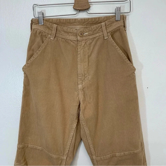 J Gait Corduroy Pants Woman Small  High Waist Straight Leg Pockets Cotton Beige - Picture 2 of 13